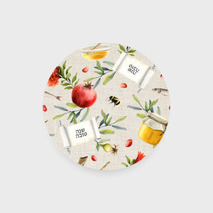 Linen Shana Tova Round Insert