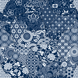 Blue Tiles Mix Round Insert