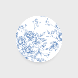 Blue/White Flowers Round Insert