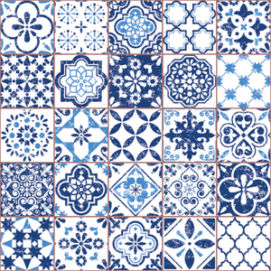 Blue Tiles Round Insert