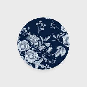 Navy Blue Flowers Round Insert